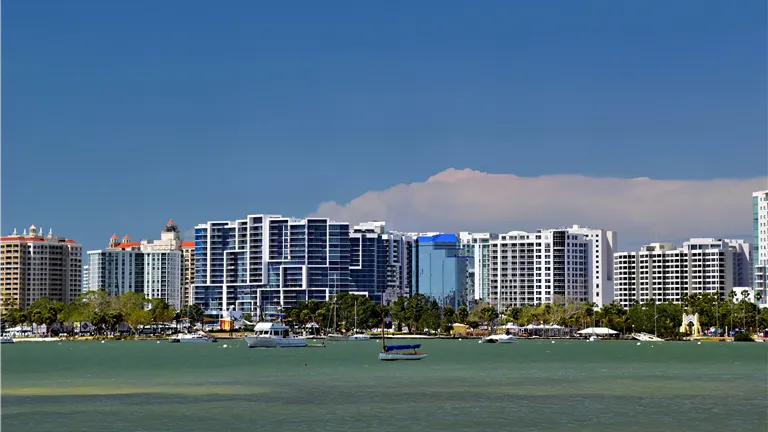 View of Downtown Sarasota with modern buildings.